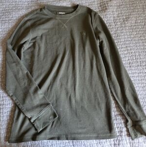 Express Men's Forest Green Long Sleeve Tee